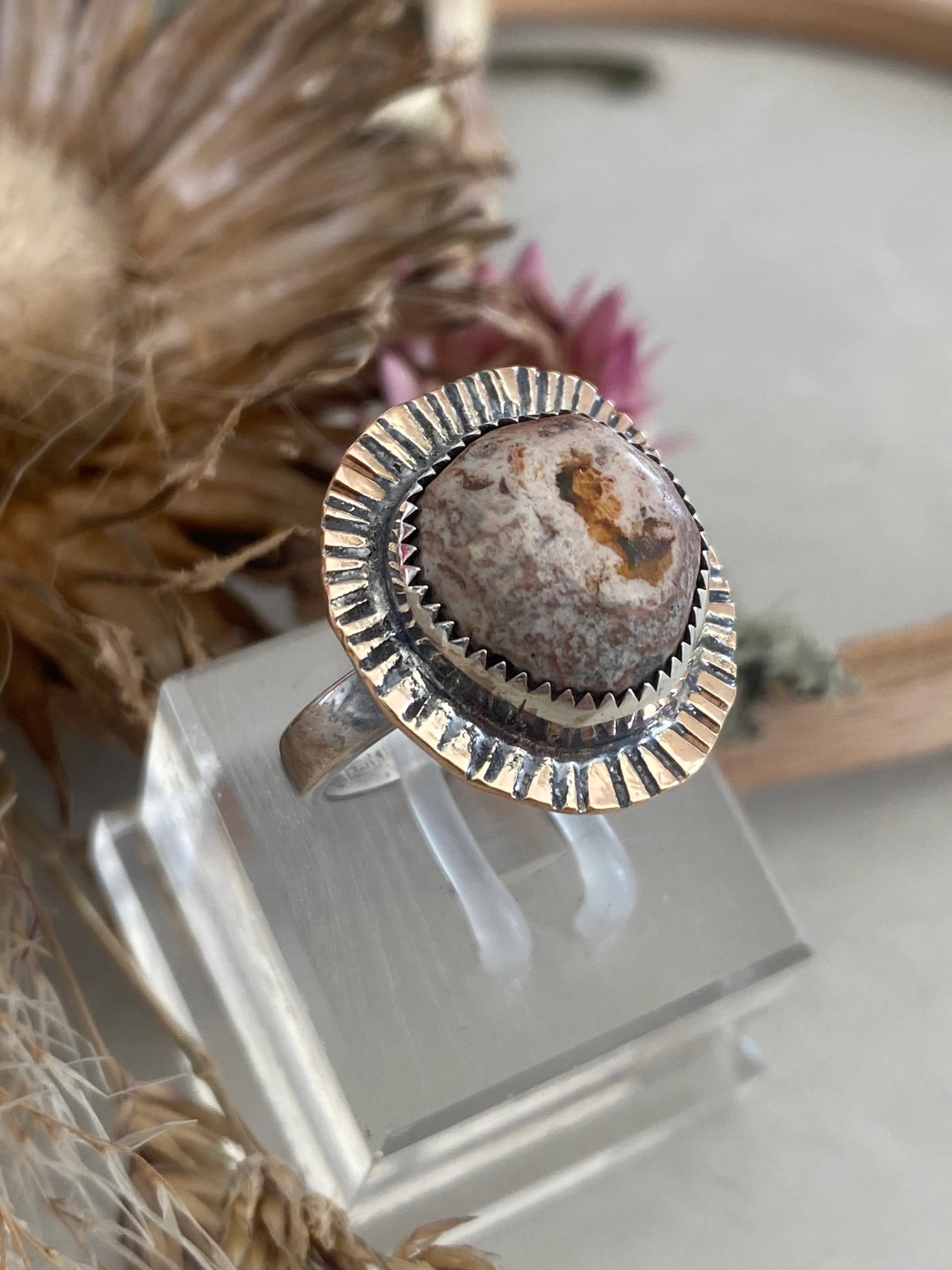 Sunset fire opal ring store